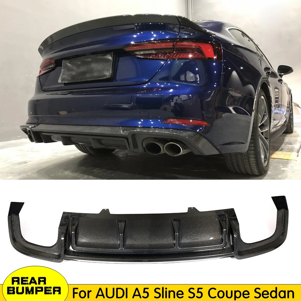 Задний диффузор для Audi A5 гибкие чехлы из термопластичного полиуретана(S5 Спорт 2 двери 4-дверь не Стандартный углеродное волокно задний бампер спойлер сплиттер