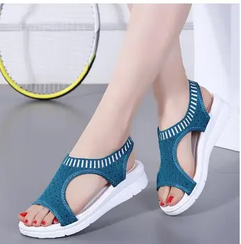 

=2020 Sandals Women Fashion Breathable Comfort Ladies Sandals Summer Shoes wedge Black White Sandal shipping
