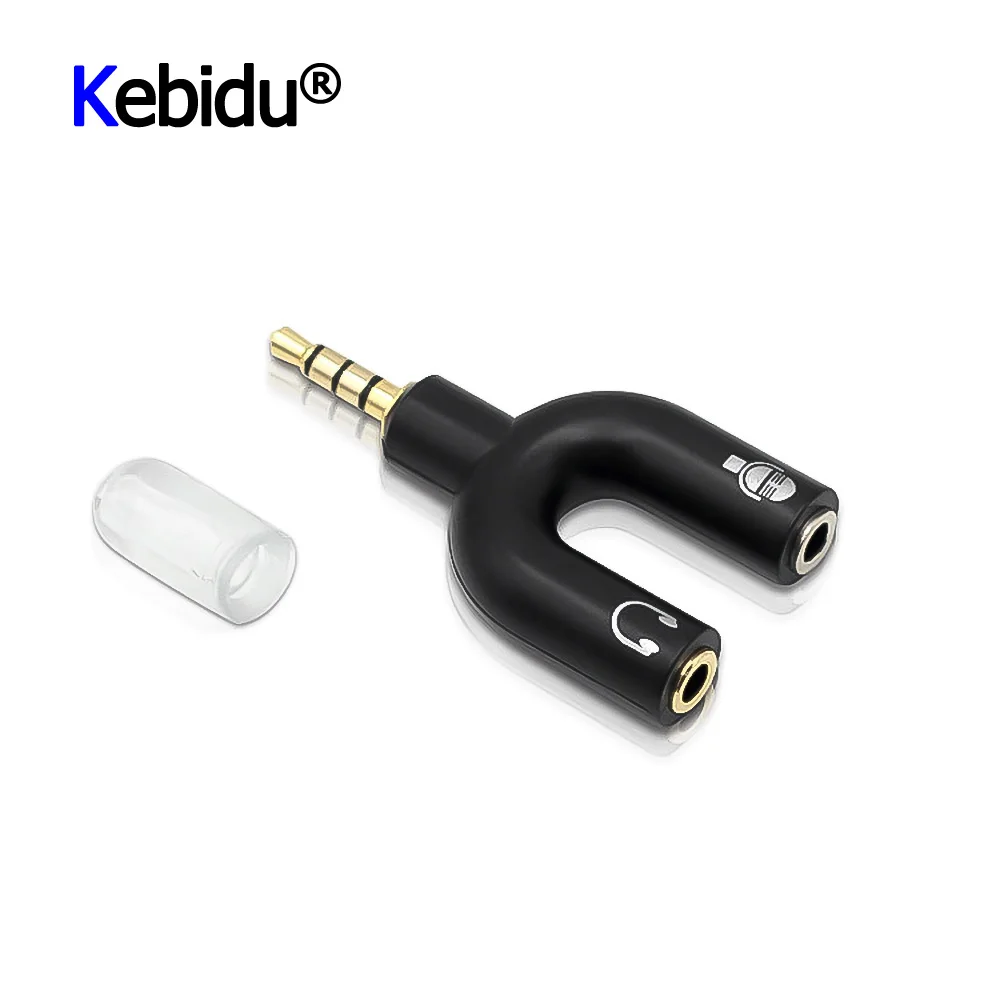 

2 In 1 Connector U Type Adapter Mini Dual 3.5MM Headphone Plug Audio Cables Splitter Microphone For Phone For Laptop