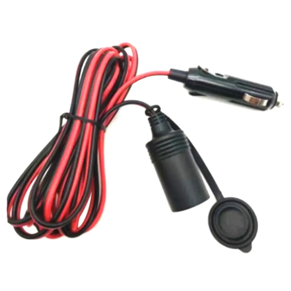3.5m Motorcycle Car Vehicle Outlet Extension Cable Electric Cigarette Lighter Fuse Socket Power Supply Plug With LED Accessories