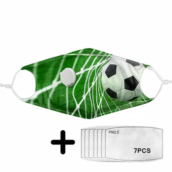 

Fashion Unisex Football Pattern Mask Women/Men Anti-dust Mask with PM2.5 Filter 2020 Adult Elastic Face Protect Cover Mondkapjes