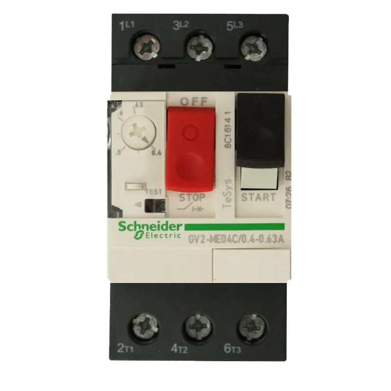 

Authentic Motor thermal magnetic circuit breaker button 3P GV2ME04C motor protection switch setting current range 0.4-0.63A100KA