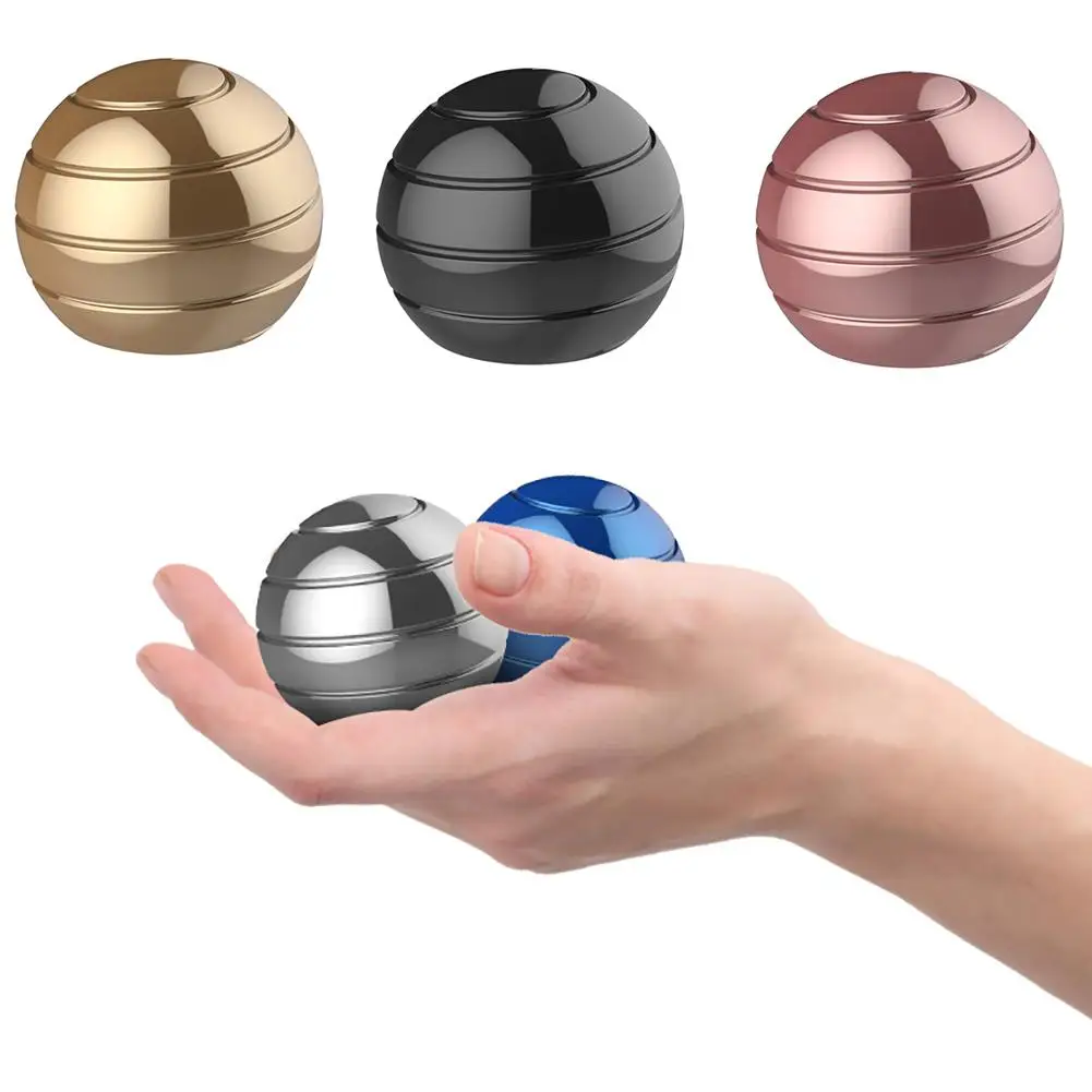 

New metal Spherical Gyroscope Kinetic Desk Spining Finger Decompression Adult Toy Flowing Finger Toy For Adult for creators gift