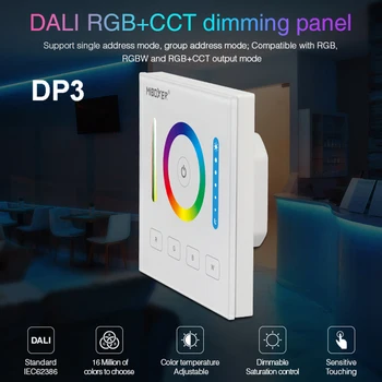 

MiBOXER DALI 86 touch panel brightness/CCT/RGB+CCT dimming smart led dimmer controller DP1/DP2/DP3 for led strip downlight