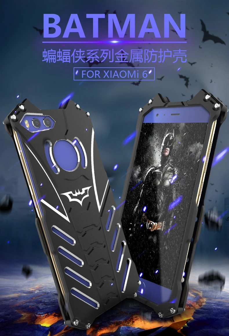 Роскошный Алюминиевый металлический чехол с винтом Бэтмена для xiaomi 6X8 Explore ore 9 SE A2 A3 Lite Play MAX 3 чехол для телефона металлический бампер чехол