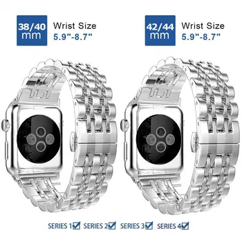 

Strap for Apple Watch Series 4 5 iwatch band 40mm 44mm 38mm 42mm for Women Men Stainless Steel wristband for iwo 8 9 10 11 12