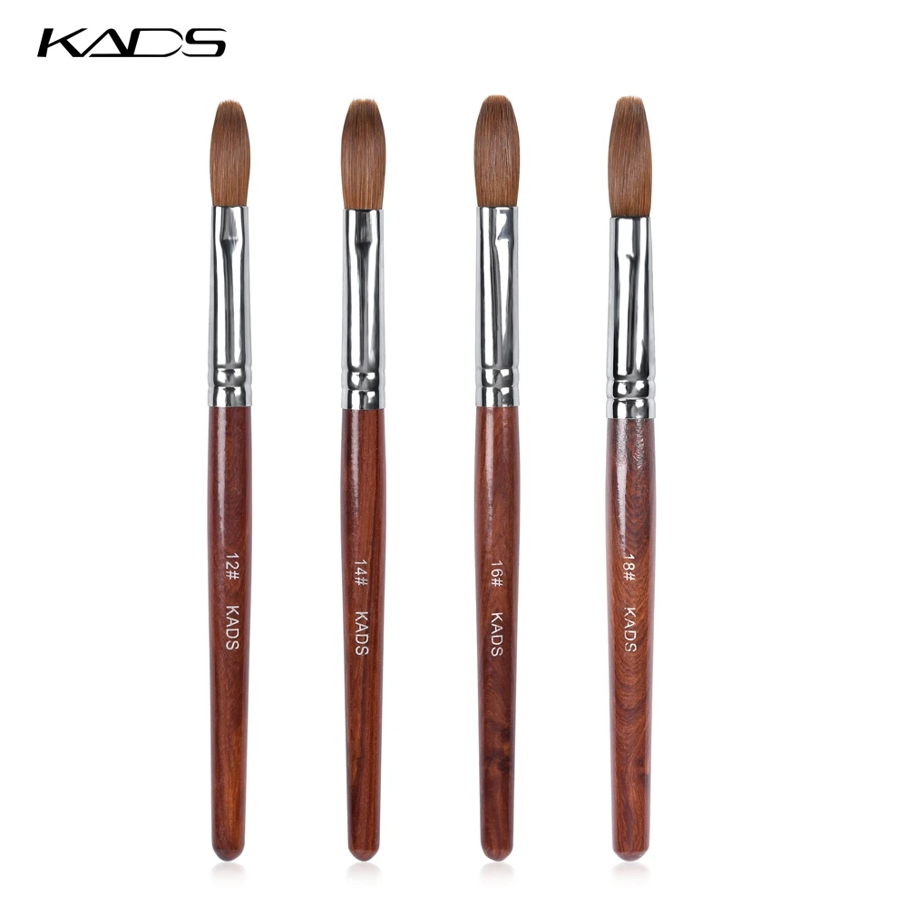 KADS 4 unids/set pincel para uñas de acrílico de Kolinsky UV Gel cepillo de  tallado acrílico líquido polvo cabeza redonda y plana pincel de madera roja  Nail Art|Cepillos de uñas| - AliExpress