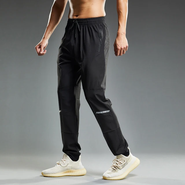 Quick Drying Sport  Pants Men Running Pants With Zipper Pockets Training  Joggings Men Pants Soccer Pants Fitness Pants For Men black A4