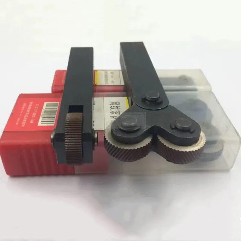 Two-wheel knurling tool kit mesh hob two-wheel linear pitch set steel lathe cutter head | Инструменты