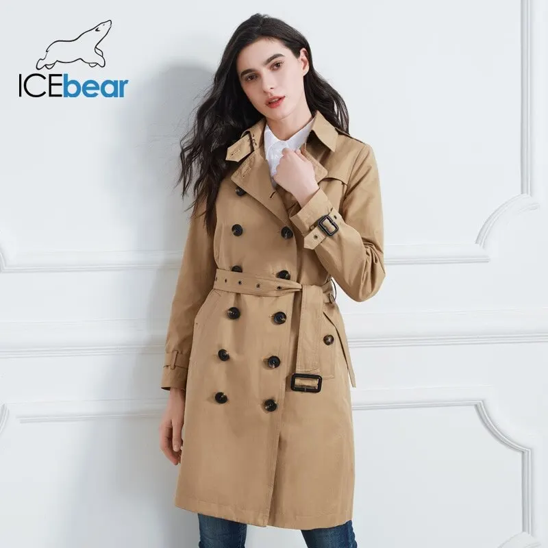 ICEbear женский весенний тренчкот двубортный женская одежда GWF20023D 2020|Плащи и тренчи|