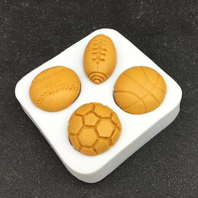 Futball Tenisz Rögbi Kosárlabda Szilikon Cukorcraft Penész Cupcake Sütő Fondant Sütemény Díszítő Szerszámok - Image 5