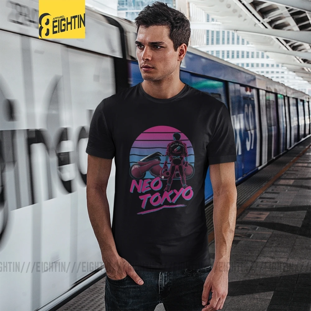 Ceny Eightin zapraszamy do neo tokyo męska koszulka Akira Shotaro Kaneda motocykl T Shirt z krótkim rękawem 100% bawełna O Neck Tees Vaporwave