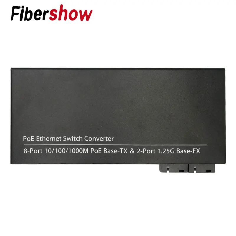 POE 8 RJ45 2 SC волоконный гигабитный Ethernet коммутатор волоконно оптический