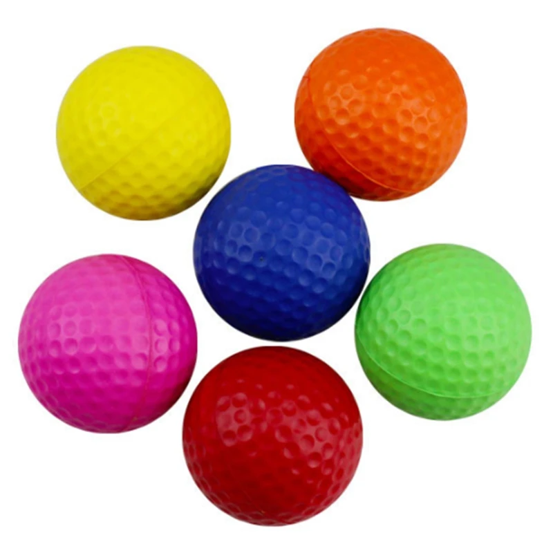 

50Pcs Elastic Indoor Golf Soft Game Ball Yellow Golf PU Ball Training Practice Elastic Foam Golf