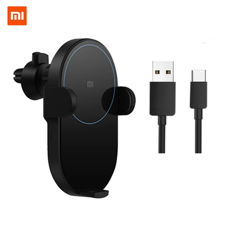 Add Type C Cable Оригинальное беспроводное автомобильное зарядное устройство Xiao mi, 20 Вт, максимальное электрическое автоматическое зарядное устройство Qi для быстрой зарядки mi, беспроводное автомобильное зарядное устройство для mi 9 iphone X XS - Цвет: Add Type C Cable