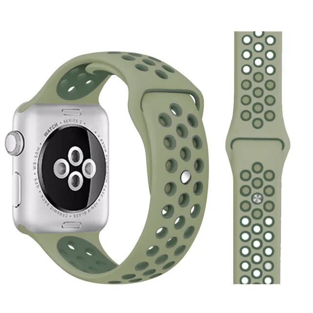 Band for Apple Watch 5 4 3 2 1 42MM 38MM soft Breathable strap Silicone Sports bands for Nike+ Iwatch series 5 4 3 40mm 44mm - Цвет ремешка: 37