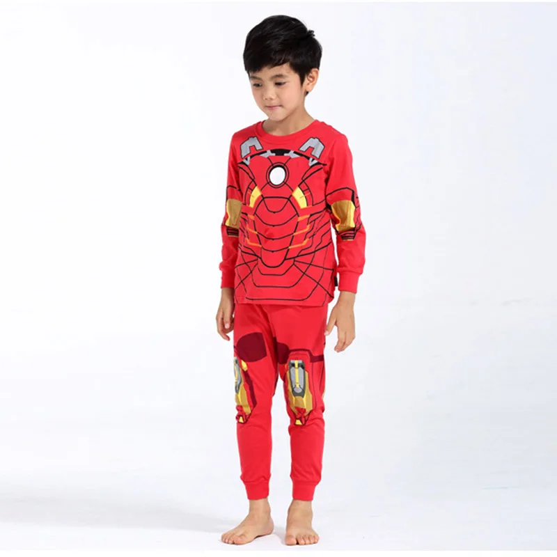 Домашняя одежда для мальчиков и девочек; Хлопковая пижама «Железный человек» для детей; костюм героя «мстители»; карнавальный костюм на Хэллоуин из фильма «Железный человек»; одежда