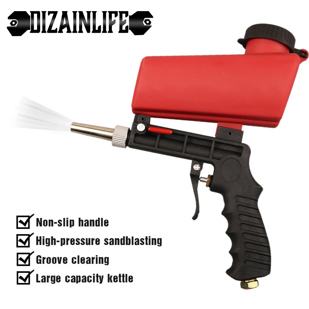 Portable 90psi Adjustable Sand Blasting Machine Gravity Sandblasting Gun Small Handheld Pneumatic Sandblasting Gun Set