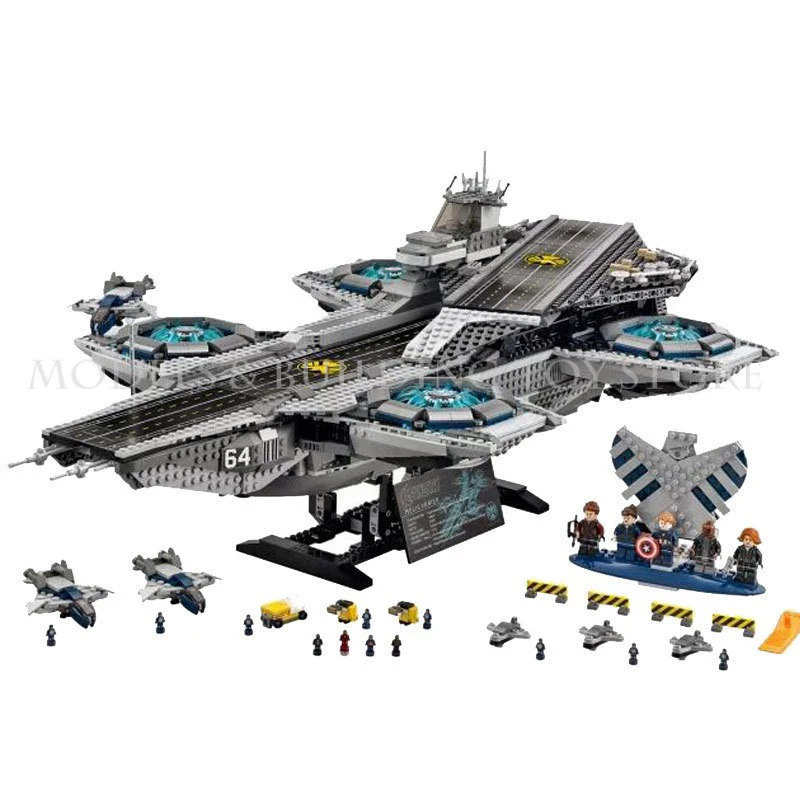 Marvel Супергерои Мстители Фигурки щит Helicarrier 3057 шт Marvel Бесконечность войны фигурные блоки детские развивающие игрушки