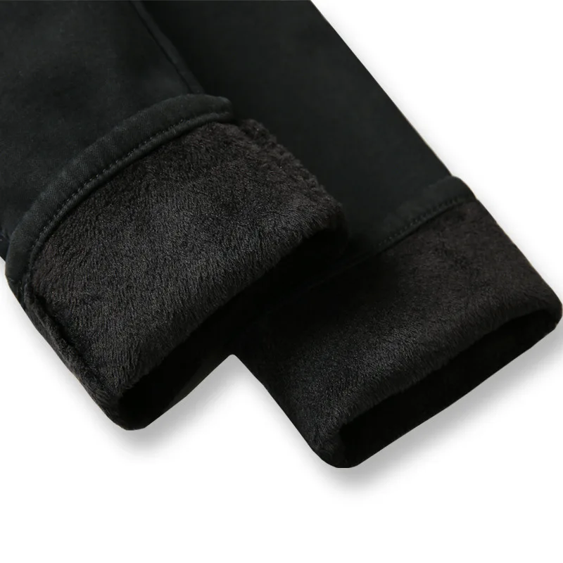 Зимние женские теплые джинсовые женские джинсы Femme Джинсы женские плюс бархатные плотные джинсы с высокой талией обтягивающие джинсы карандаш для женщин брюки HK228 - Цвет: black black velvet
