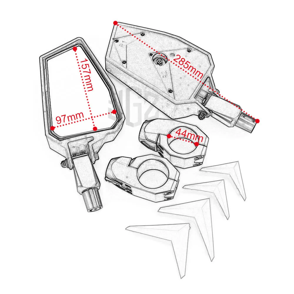Пара UTV боковое зеркало заднего вида, зеркало заднего вида, 1,7", бар, гоночный, универсальный для Polaris Rangers RZR Yamaha rhino Kawasaki 3000