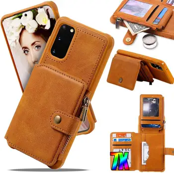

For Galaxy S20 Ultra Wallet Case Slim Leather Shockproof Flip Folio Zipper Magnetic Closure Phone Case for Samsung S20 S20 Plus