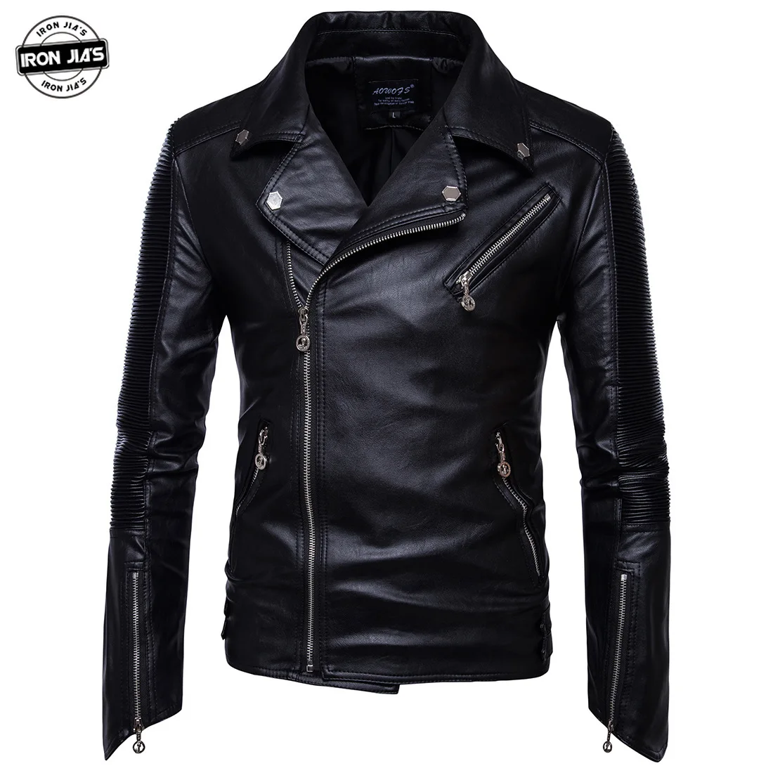

IRON JIA'S Motorcycle Leather Jacket Urban Casual PU Motocross Coat Windproof ColdProof Waterproof Mens Motorbike Riding Jackets