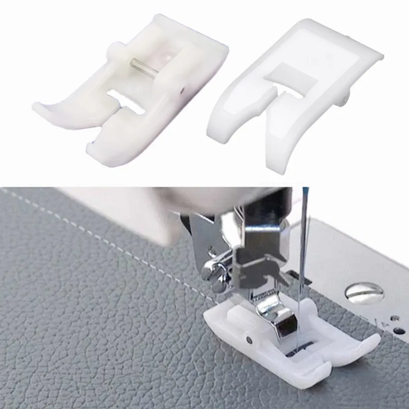 White NonStick Zigzag Presser Foot leather pressure foot Fits Low Shank Sewing Machine Home