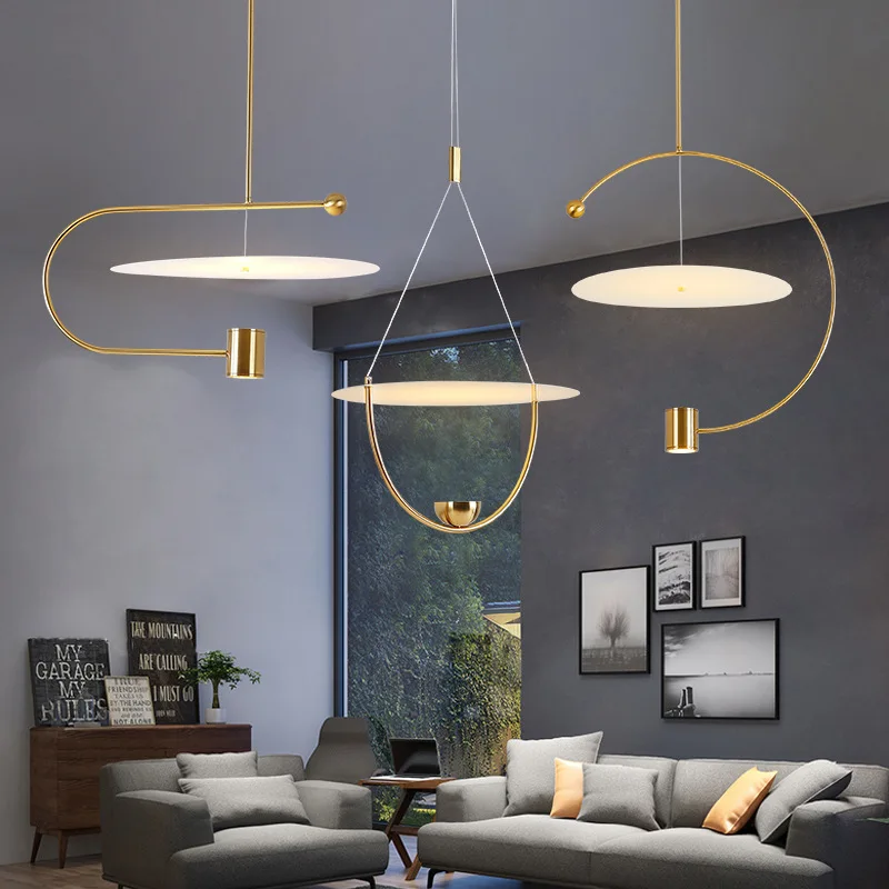 

Nordic modern Designer Art pendant light lamp bedroom Acrylic metal hanging lamp office bar Restaurant decor lighting fixtures