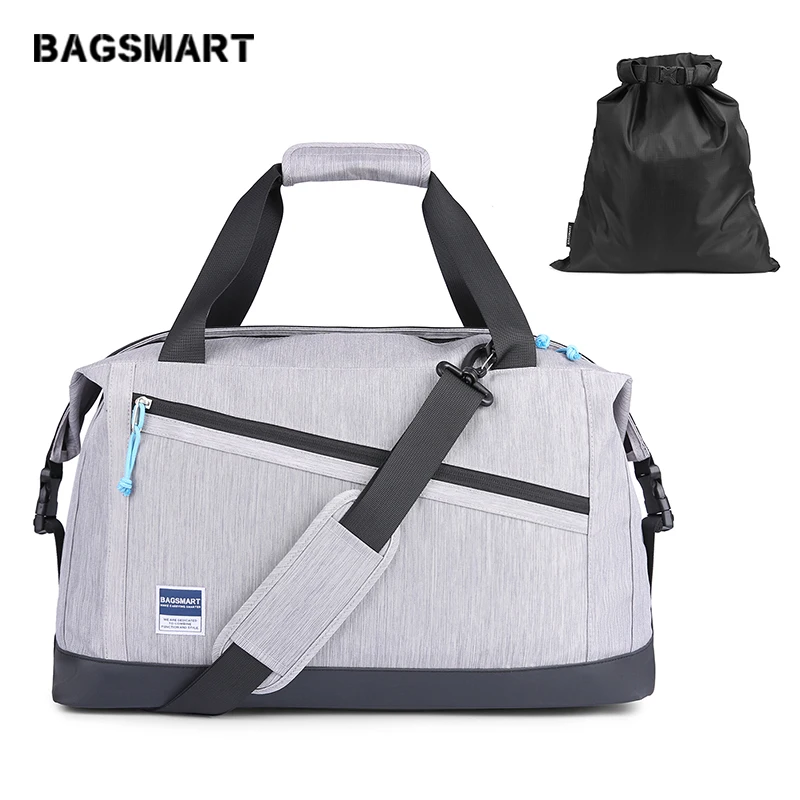 

BAGSMART Travel Duffle Bag Expandable Weekender Bag Anti-Theft Overnight Bag Carry-on Shoulder Bag with Shoe Bag, 40L