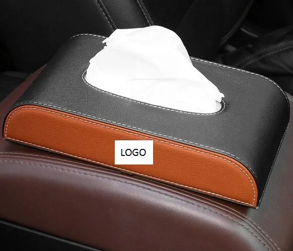 

Leather Car Armrest Tissue Box Auto Pumping Cassette Holder Removable Paper Napkin Box Organizer Fit For BMW