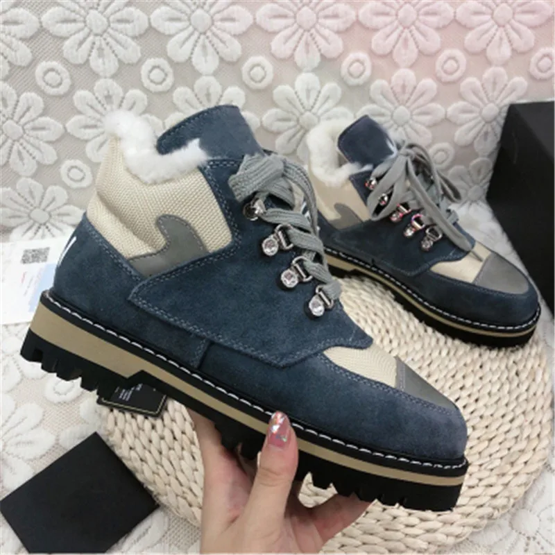 

Warm Winter Ankle Boots Round Toe Chaussures Femme Lace Up Zapatos De Mujer Casual Shoes Outdoor Comfortable Light Womem Boots