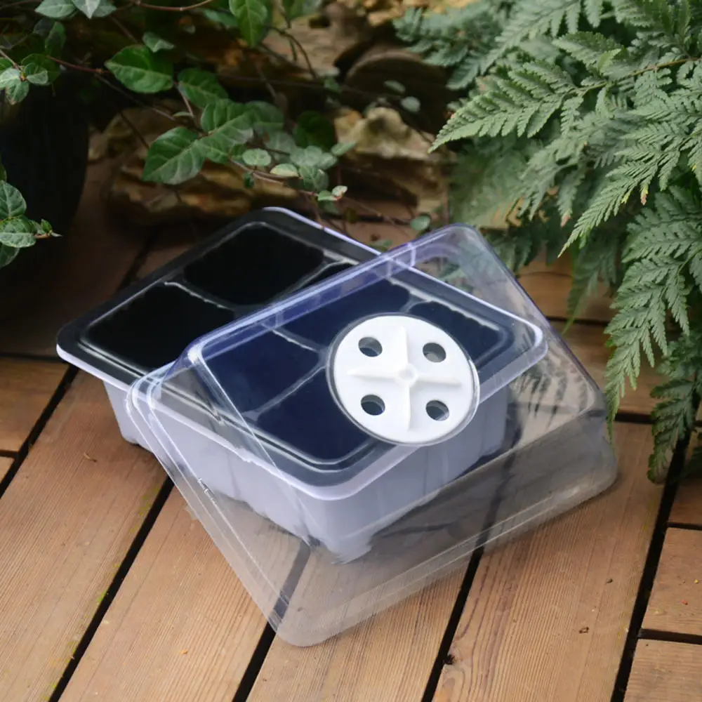 NEW-6-12-Holes-Plastic-Nursery-Pots-Planting-Seed-Tray-Kit-Plant-Germination-Box-With-Dome (2)
