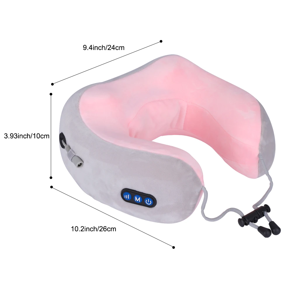 Escritório em Casa Pescoço Massagem Travesseiro Recarregável U-forma Cervical Vértebra Calor Amassar Vibração Massager Viagem Sono Ajudante Usb 7 Pescoço massagem travesseiro usb recarregável u-forma cervical