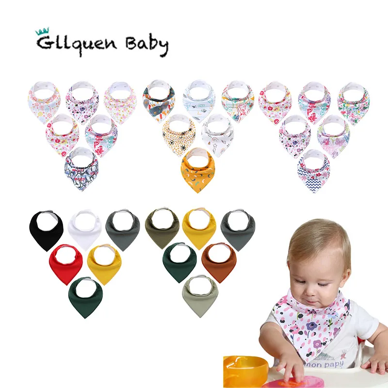 Bibs Baby Bandana Super-Absorbent Infant Organic Cotton Teething Drool 6-Pack 