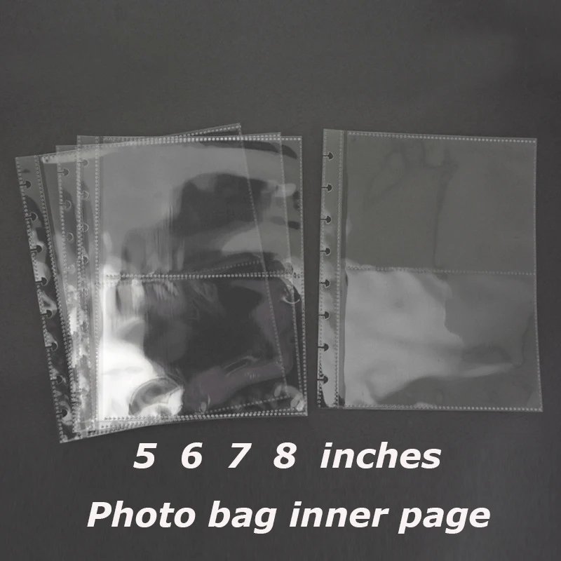 25pcs 5 6 7 8 인치 앨범 내부 페이지 버섯 구멍 느슨한 잎 리필 PP 내부 페이지 플래너 액세서리 문서 주최자