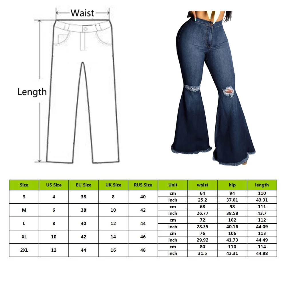 OEAK джинсовые расклешенные брюки женские Ретро рваные джинсы модные широкие брюки леди случайный звонок-низ расклешенные брюки женские