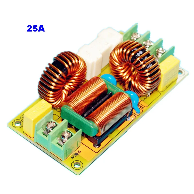 Lusya 2A 4A 15A 25A EMI модуль электромагнитных помех фильтр переменного тока T1186 - Цвет: 25A