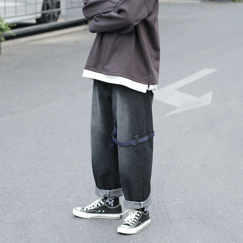 

Streetwear casual jeans 2020 summer men jeans trousers straight slim polyester trousers denim denim hip hop men's jeans men cool