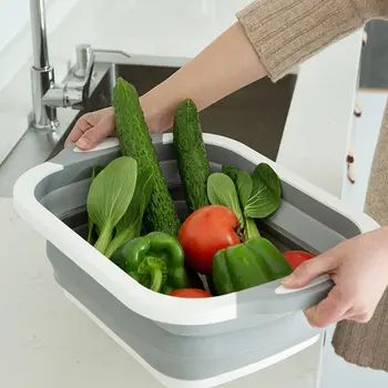 

Foldable Mop Bucket Portable Wash Basins With HandleFolding Laundry Tub Bathroom Kitchen AccessoriesTravel Folding Wash Basin