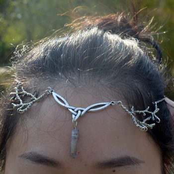 

Gothic Celtics Antlers Branch Headband Forest Branch Head Chain Forehead Hair Jewelry Wedding Accessories For Women