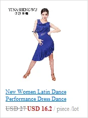Nova dança latina sequin roupas femininas adulto