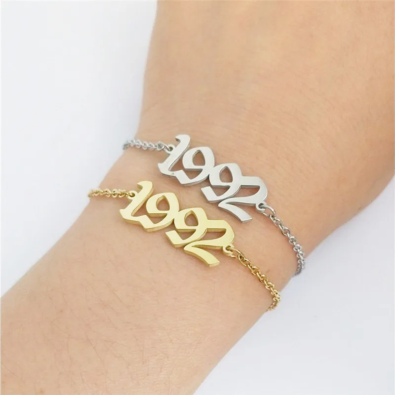 Браслеты с цифрами 1992 года для женщин и детей, дата рождения, английский стиль, рождественский подарок ювелирной дружбы