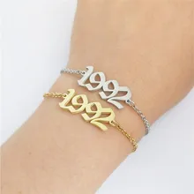 Браслеты с цифрами 1992 года для женщин и детей, дата рождения, английский стиль, рождественский подарок ювелирной дружбы