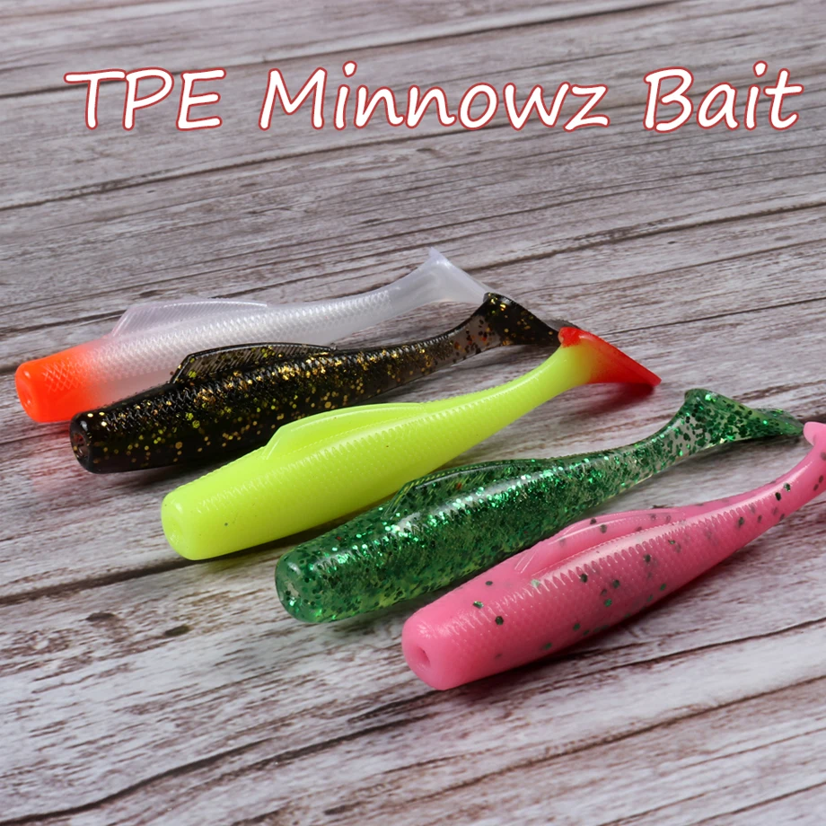ATUENO 6 Stück superweicher Angelwurmköder 6,5 cm 2,3 g TPE-Wobbler künstlicher Shad-Weichköder – Detail 1