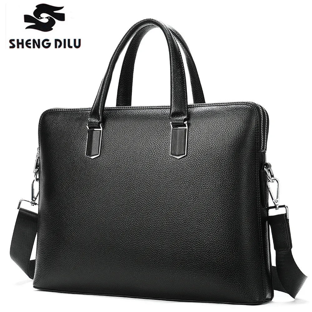 

2020 New Brand Top Genuine leather Briefcases 15" Laptop Handbag Men's Business Crossbody Bag Messenger Shoulder Bags for Men