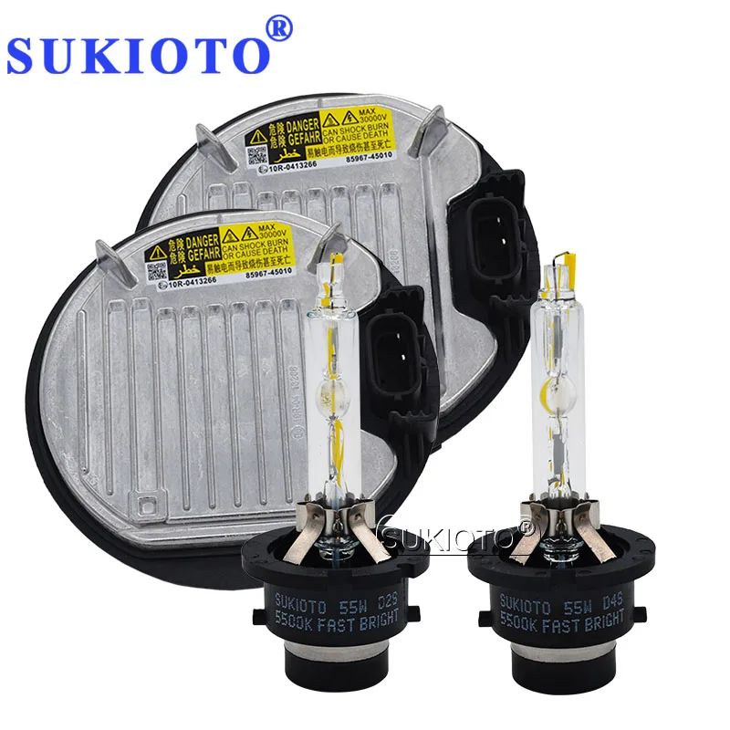 SUKIOTO 35W 55W 5500K Fast Bright Car Bulb Kit Xenon D2S D2R D4R D4S HID Replacement Ballast 85967-45010 Auto Xenon Light