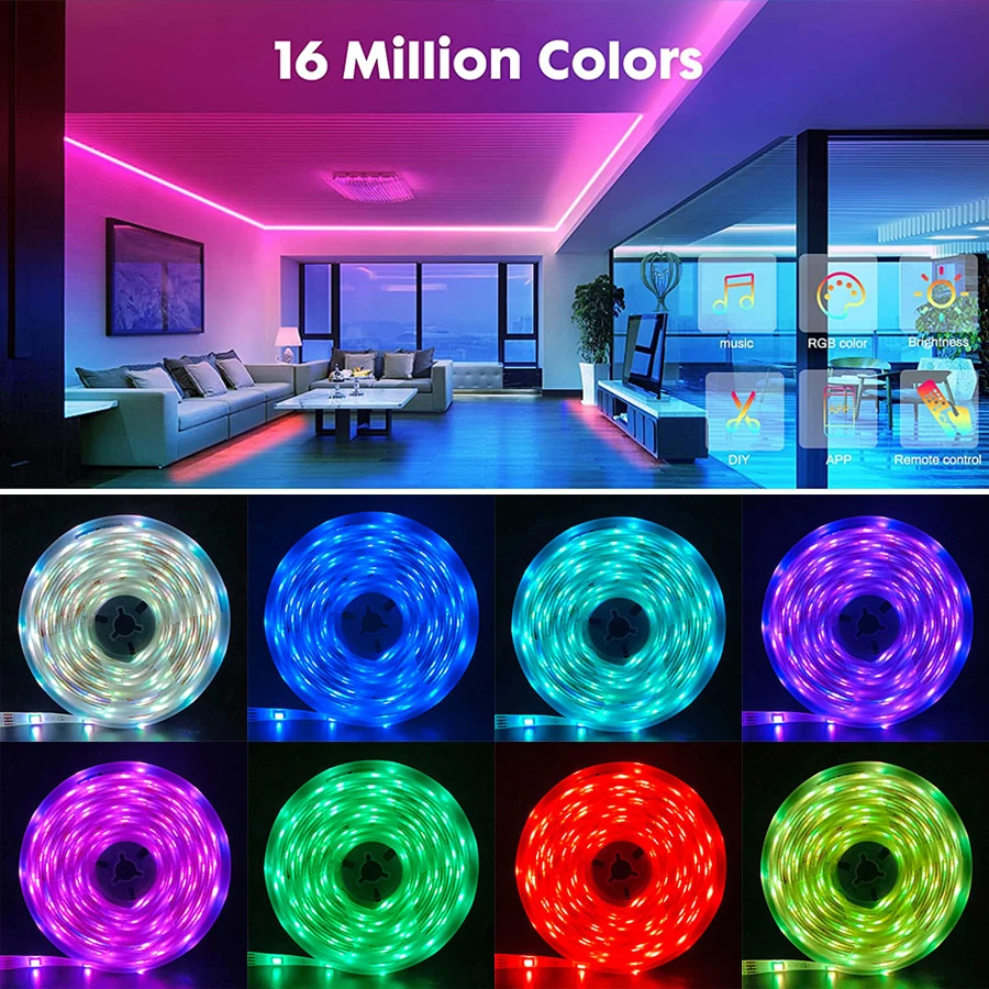 RGB 5050 SMD LED STRIP LIGHTS USB TV AND AMBIANCE – MB Bright