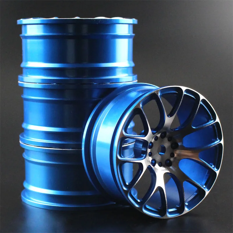 4 шт. 1 комплект алюминиевый сплав металл Whee Rim Fit HPI HSP RC модель 1:10 на дороге гоночный автомобиль для HSP94123/94122/94103 D4/D3/CS - Цвет: Синий