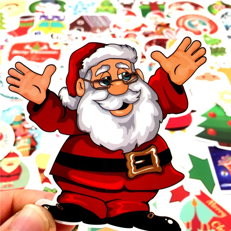 100 шт./компл. Merry Christmas Стикеры Kawaii Санта Клаус снеговика Рождественская елка Тетрадь Водонепроницаемый ПВХ подарок на год Стикеры